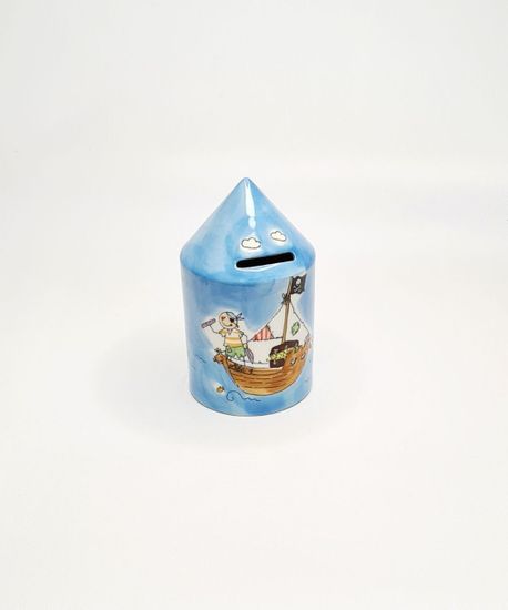 Копилка с пиратами в форме карандаша, керамическая