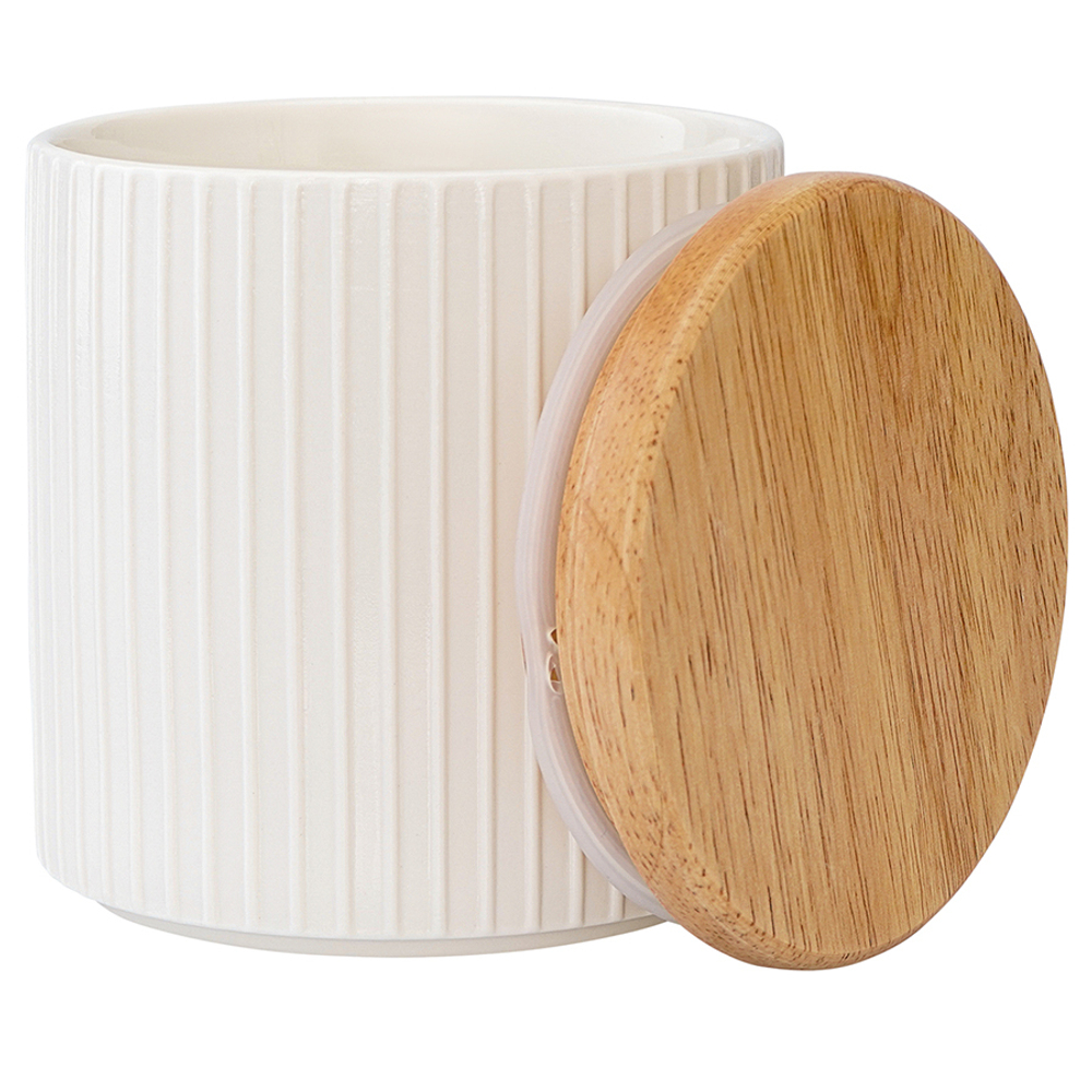 Банка для хранения с крышкой из каучукового дерева soft ripples, dual glazing, 750 мл