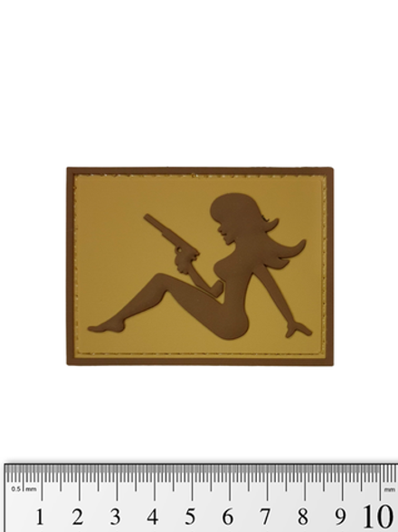 Шеврон Girl With Pistol PVC. Койот