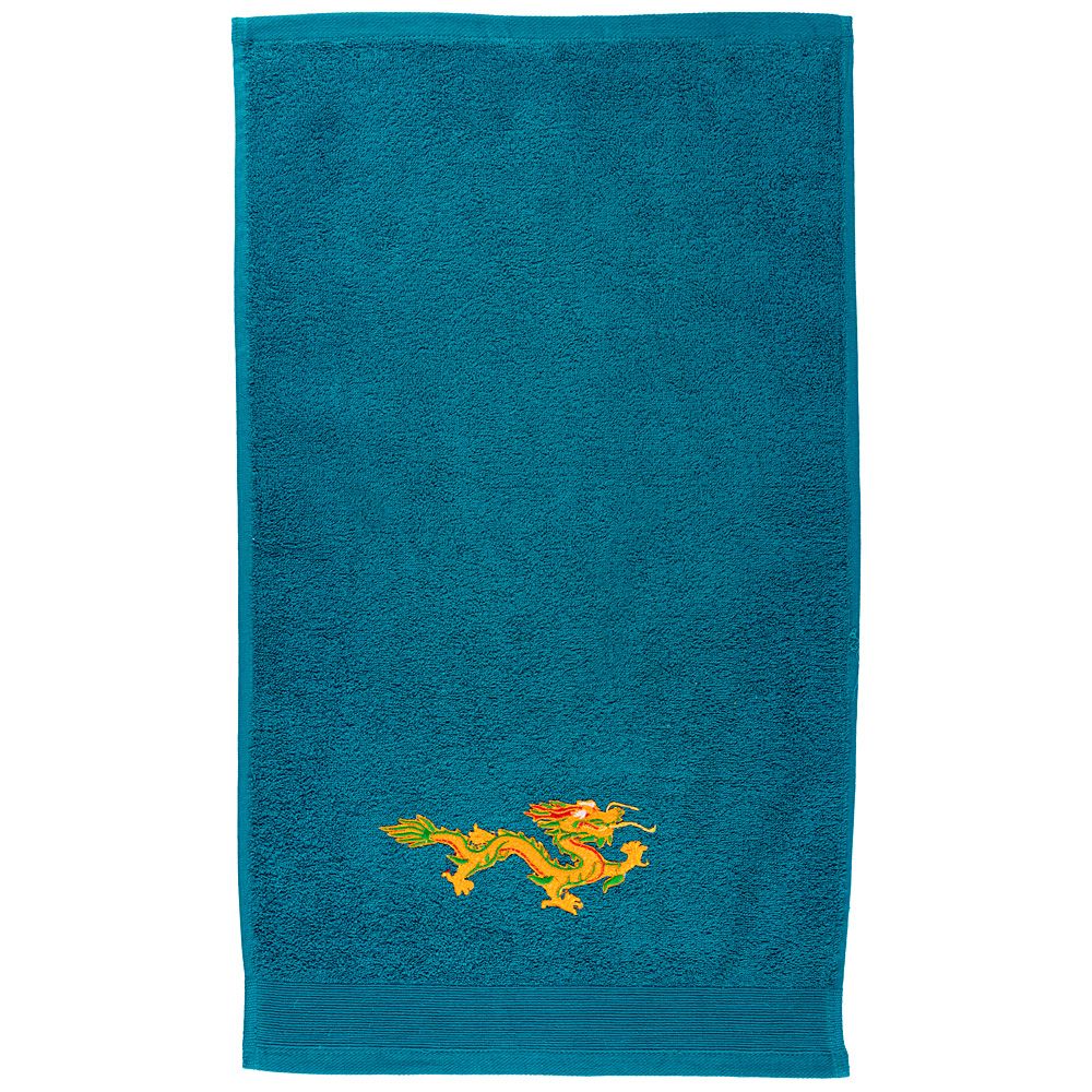 ПОЛОТЕНЦЕ МАХРОВОЕ "ГОД ДРАКОНА",40Х70СМ,БИРЮЗА, МАХРА