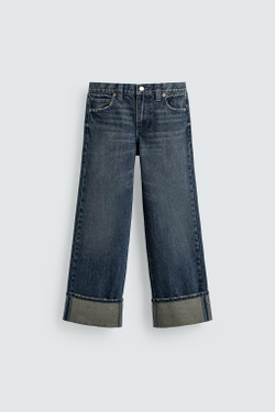 ZARA Х DISNEY ДЖИНСЫ WIDE FIT С СИЛУЭТОМ МИККИ, СИНИЙ