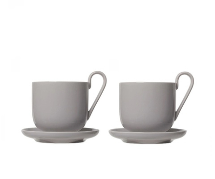 Blomus - Набор из 2 чашек Ro 290мл с блюдцами для кофе Mourning Dove / артикул   B64030  / GTIN 4008832776205