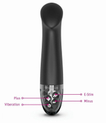 Черный вибратор с функцией электростимуляции Right on Ron - 17 см. (Цвет: черный)