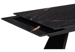 Стеклянный стол Хорсборо 140(200)х80х79 обсидиан / черный