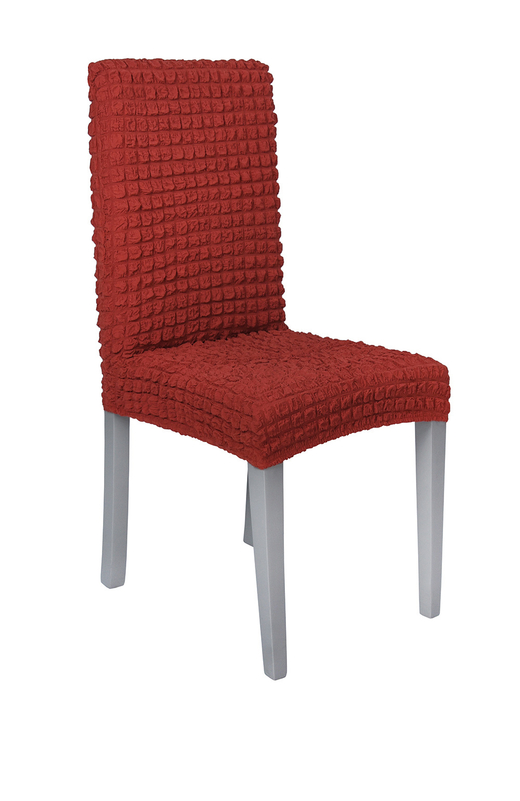 Чехол на стул без оборки со спинкой, цвет Терракот