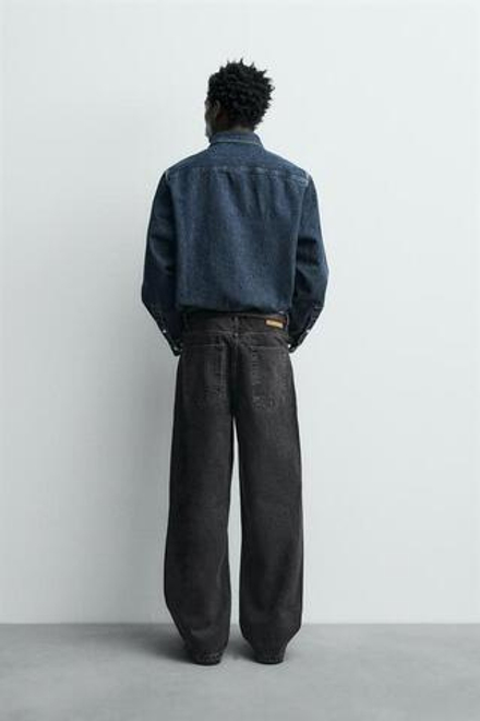 ZARA ДЖИНСЫ BAGGY FIT, ЧЕРНЫЙ