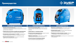 ЗУБР 2500 Вт, инверторный генератор, Профессионал (ЗИГ-2500)