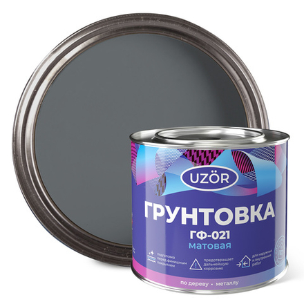 УЗОР  Грунт ГФ-021 Серый 1,8кг (Сайвер)