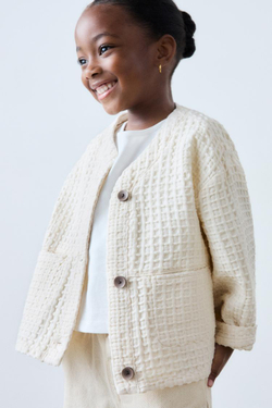 ZARA КАРДИГАН РЕЛЬЕФНОЙ ВЯЗКИ, ЭКРЮ
