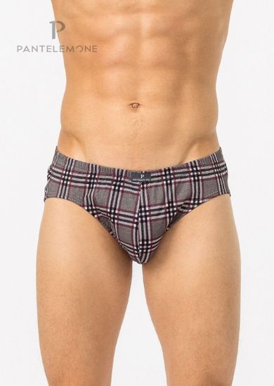 Трусы мужские спорт(2шт) Pantelemone PMP-251, клетка серая/бордовая
