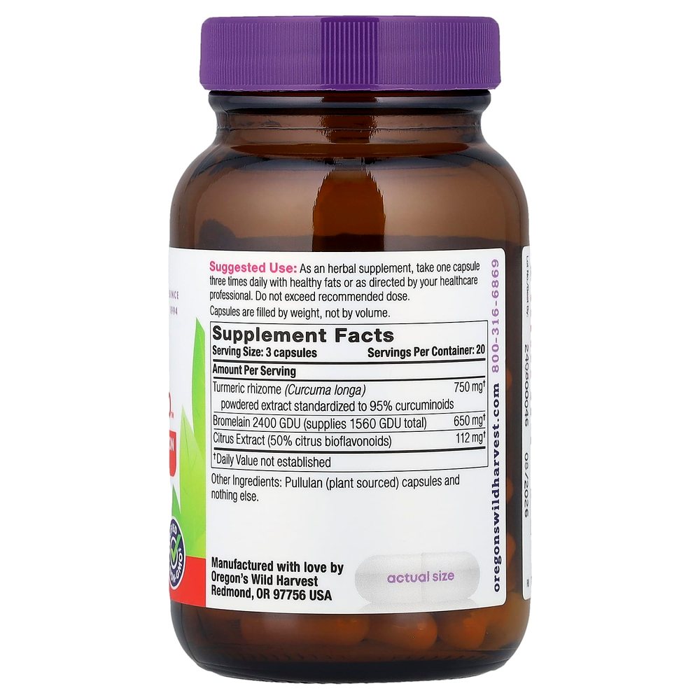 Oregon's Wild Harvest, TurmeriPro™, 60 веганских капсул