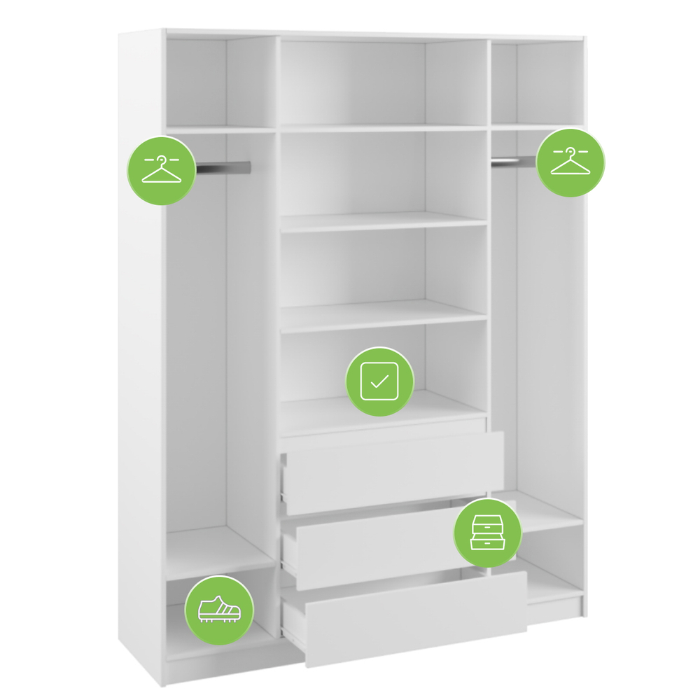 Шкаф Woodville Мадера ЛДСП белый