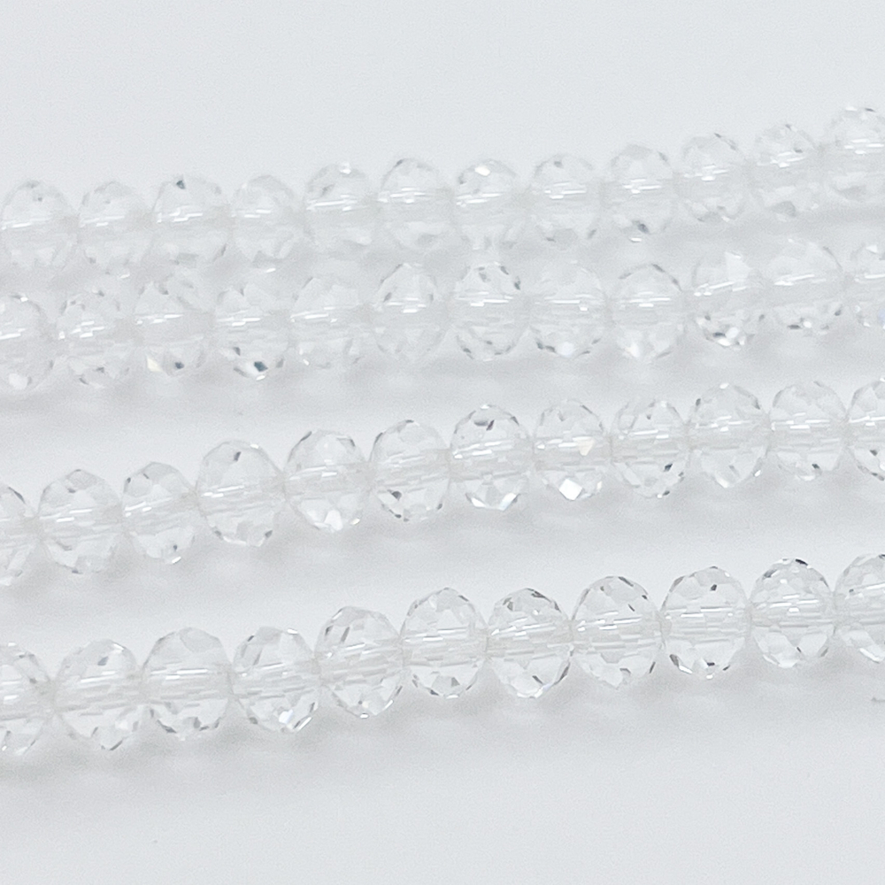 Бусина стекло, цвет прозрачный, размер 6*4 мм, цена за 20 шт