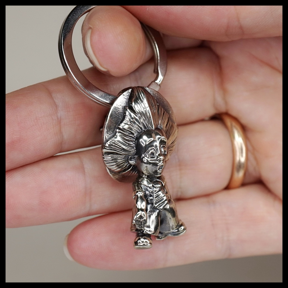 Брелок "Коротышка" для ключей , мельхиор