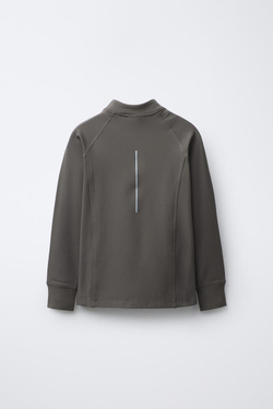 ZARA ТЕРМОФУТБОЛКА С ДЛИННЫМИ РУКАВАМИ НА МОЛНИИ, СЕРЫЙ