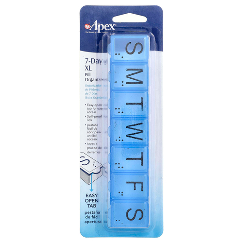 Apex, органайзер для таблеток на 7 дней, большой размер, 1 штука