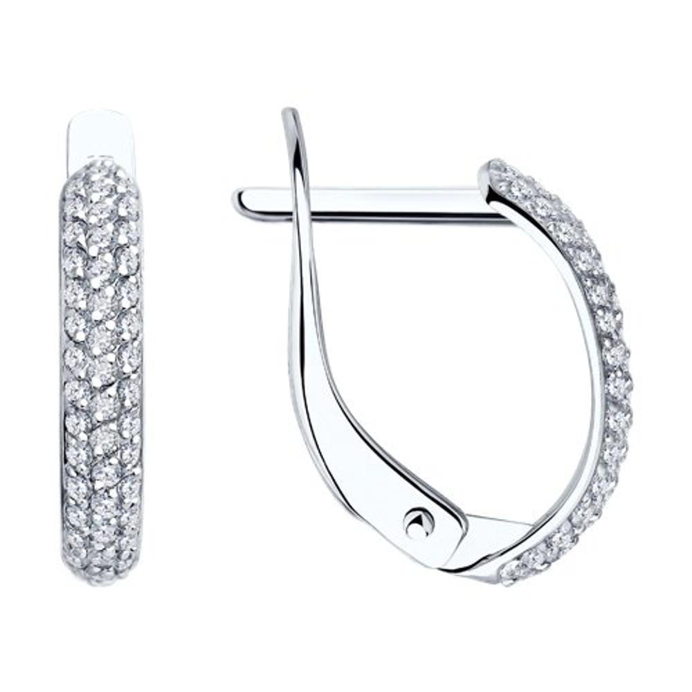 Серьги из золота с фианитами