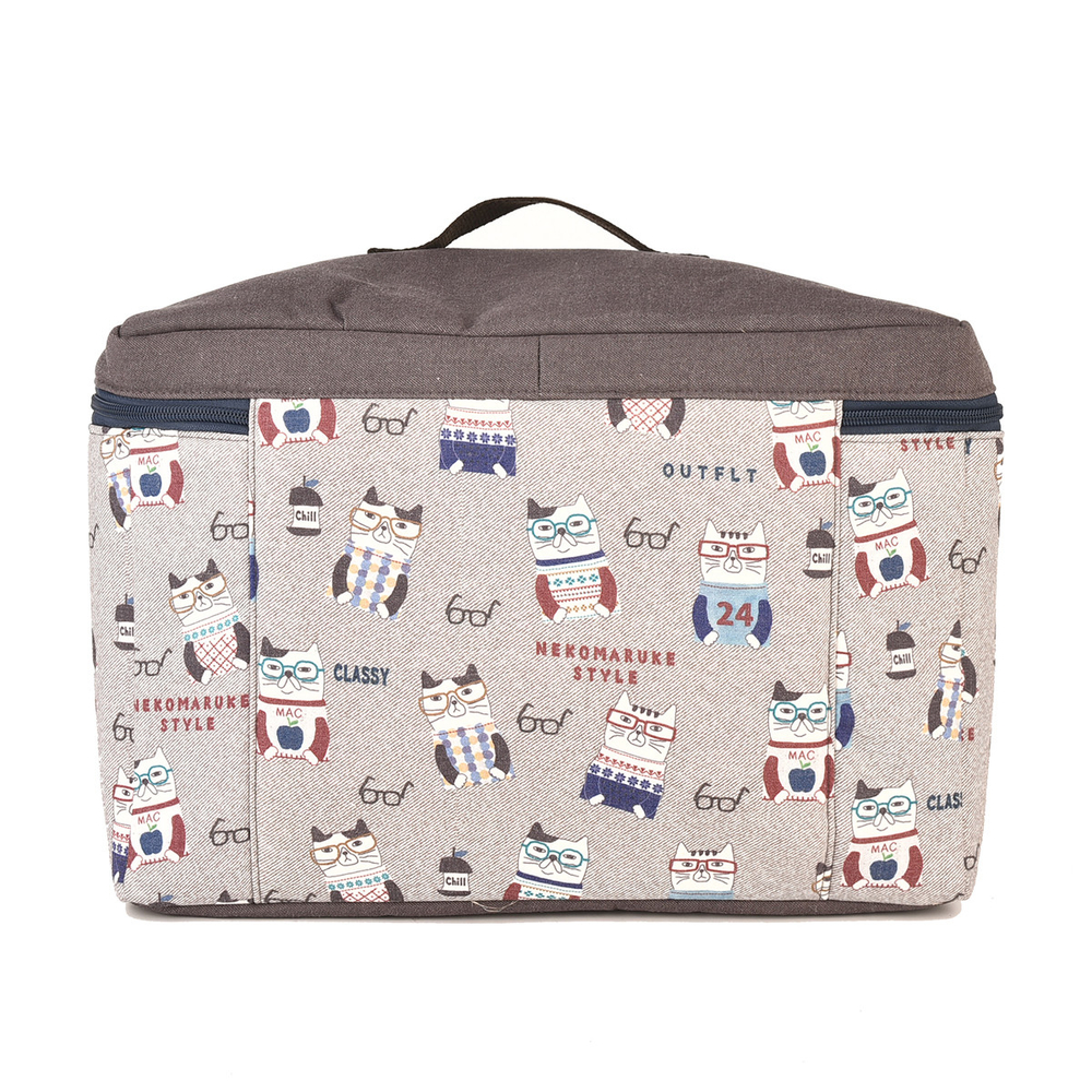 Складной кофр-органайзер для вещей, "NEKOMARUKE", коричневый, 24-7520-3, KUSUGURU