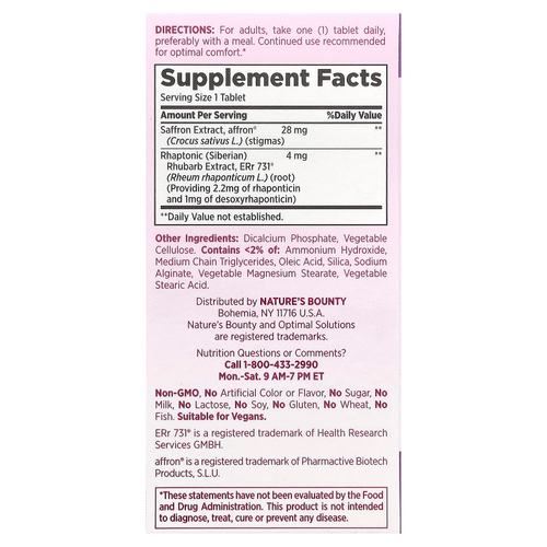 Nature's Bounty, Optimal Solutions®, улучшенное средство для облегчения симптомов менопаузы, 30 таблеток