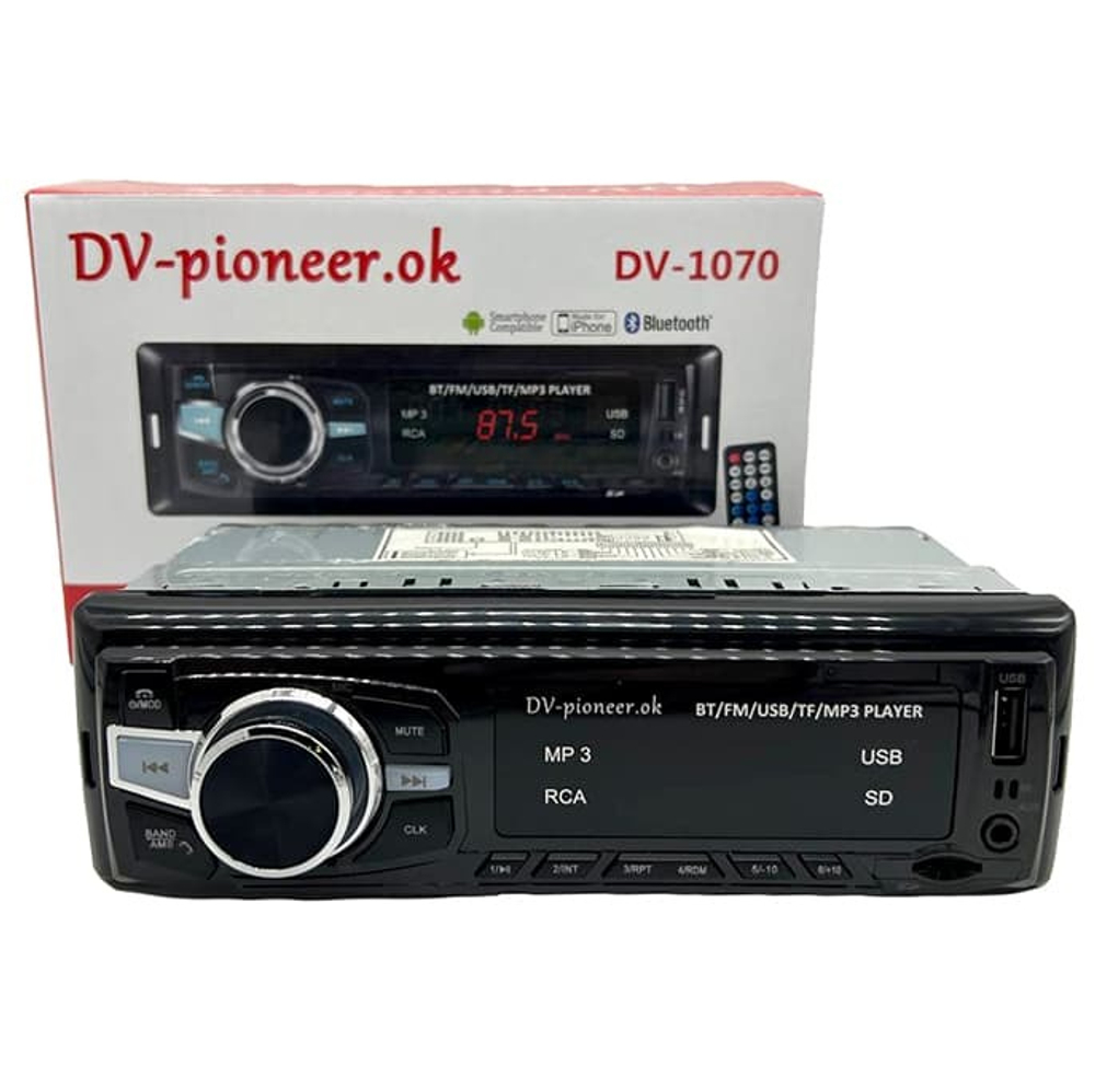 Автомагнитола DV-Pionir DV-1070, Bluetooth , usb, micro, aux, fm, пульт