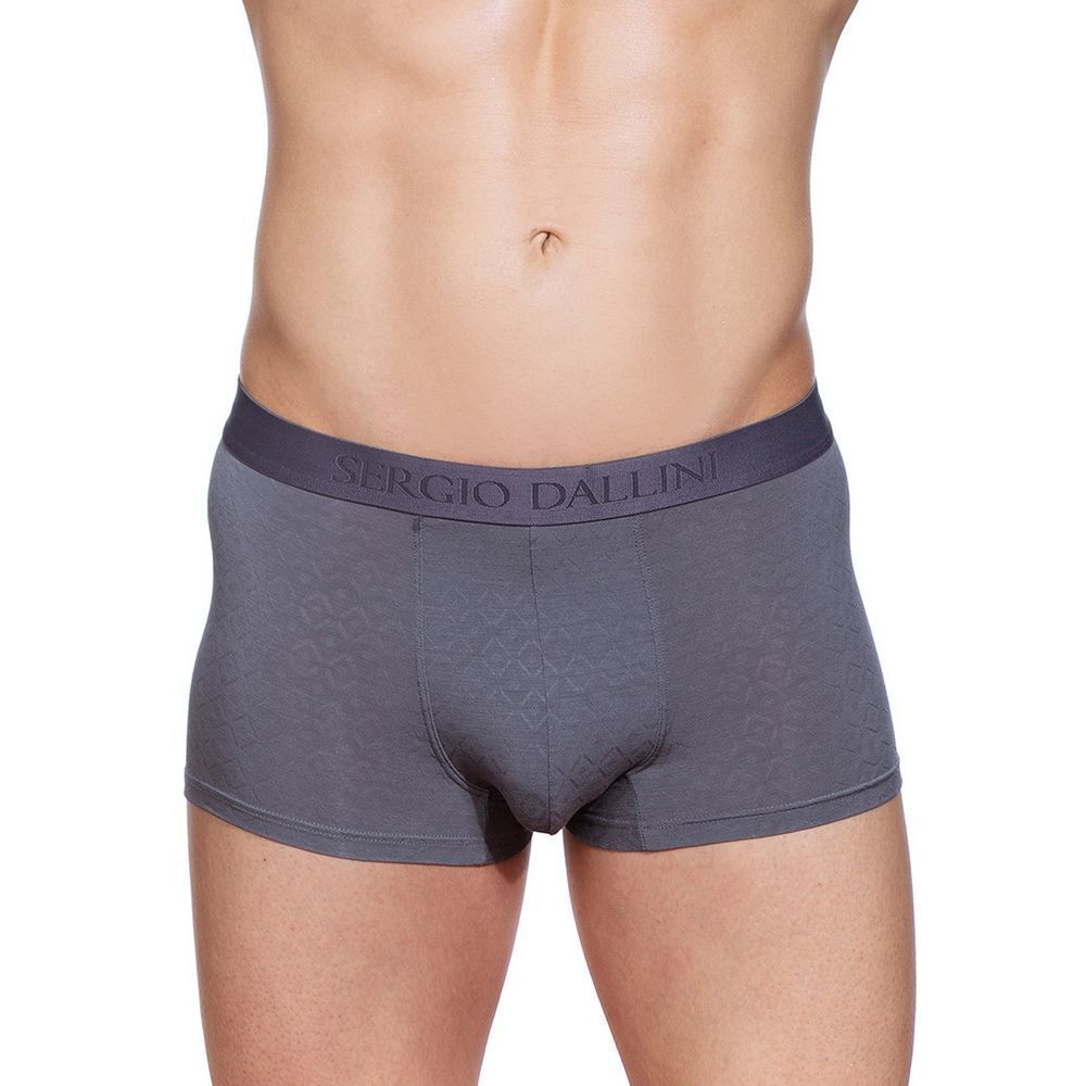 Классические боксеры из ультратонкого ажурного рибана (Размер: M) (Цвет: светло-серый)