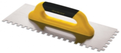 Гладилка зубчатая 8х8 400 мм пружинная сталь c закрытой пластиковой ручкой Dekor 232