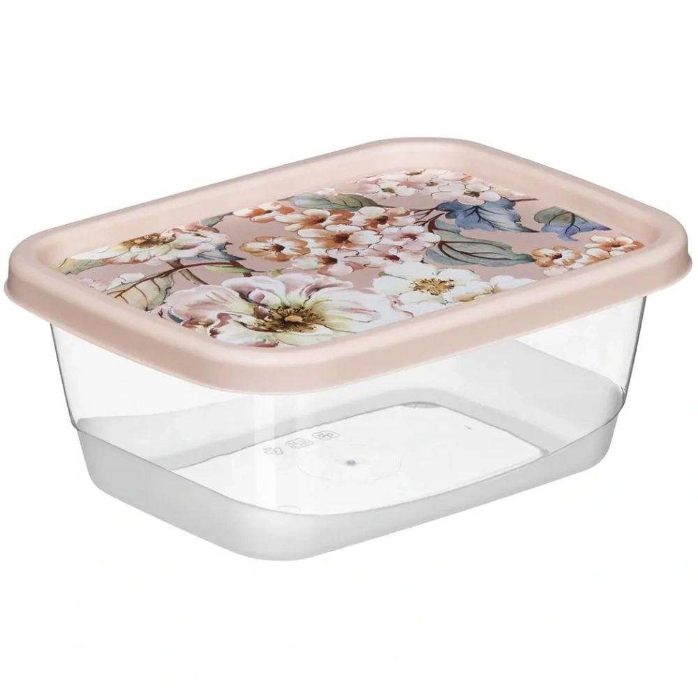 Контейнер для продуктов 0,5л с декором бежевый