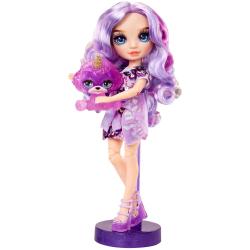 Rainbow High - кукла Shiny Violet Willow (фиолетовая) + питомец и слизь 120223 / артикул   120209 120223  / GTIN 035051120223