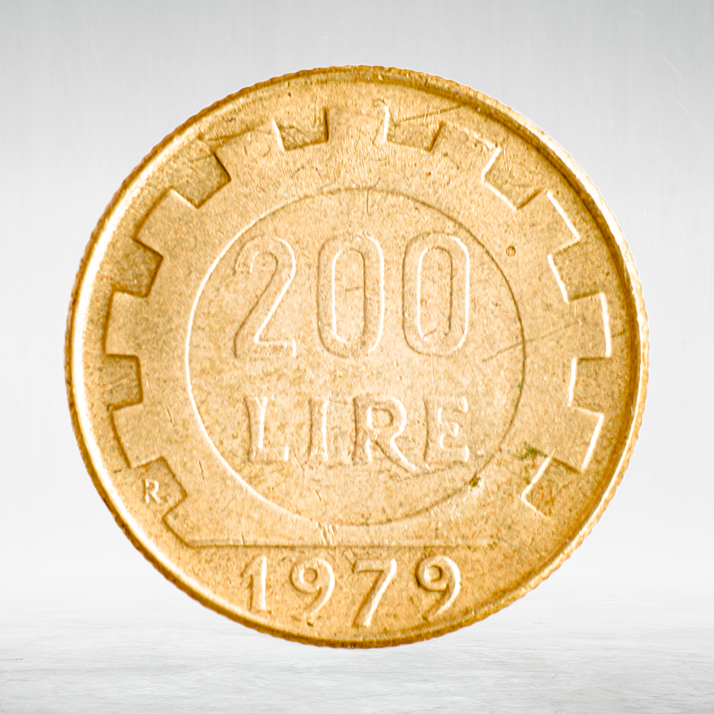 Italy 200 Lire 1979 R "Woman Head – Standard Issue", XF
