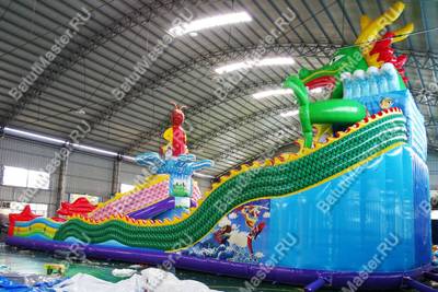 Коммерческий надувной батут "Хижина дракона", 20*10*7 м