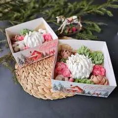 Новогодний зефир цветы «Хризантемы» / 16*16 см