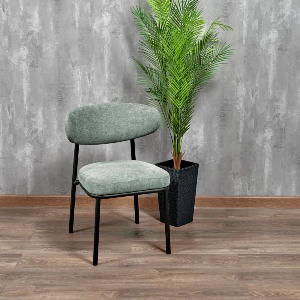 Стул Bradex Home Lucas 2 шалфей шенилл с чёрными ножками