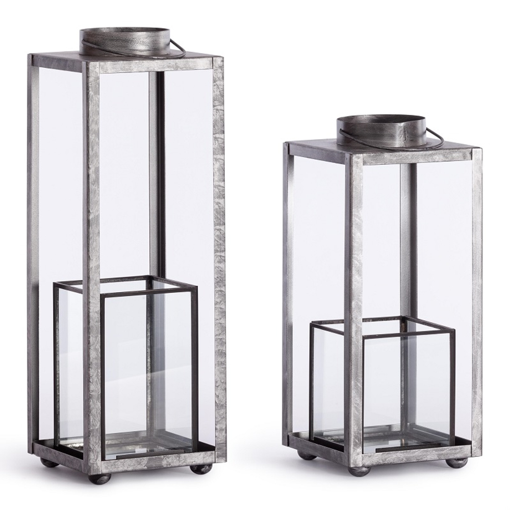 Набор подсвечников Дойяна/Doyina металл: железо, 15х15х46/15х15х26см, серебряный