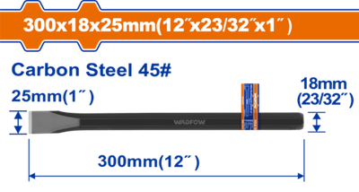 Зубило 25х18х300 мм WADFOW WCC0301