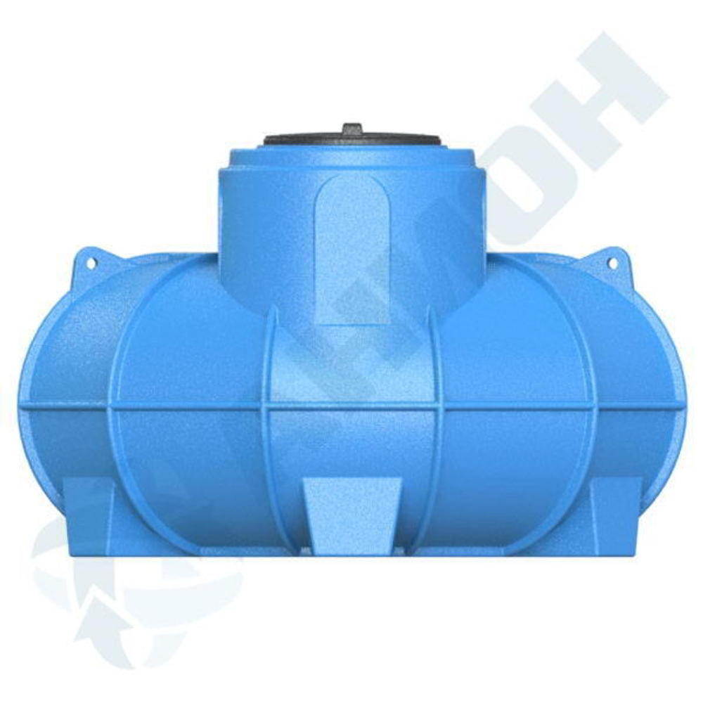 Резервуар О-образный 2000 л для наземного хранения жидкостей, с дыхательным клапаном Анион 2000 л. горизонтальный (2675x1760x1140см;синий) - арт.559481