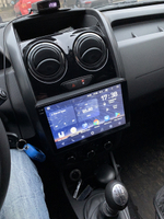 Магнитола для Renault Duster 1 2015-2020 (ШГУ овальное, рамка-накладка) - FarCar BM1220M-2K монитор 9.5" 2K QLED на Android 14, TS10, 4+32Гб, CarPlay, 4G SIM-слот