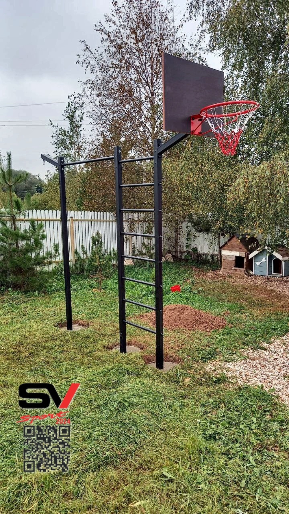 Монтаж уличной шведской стенки Sv Sport (3 вертикальных столба)