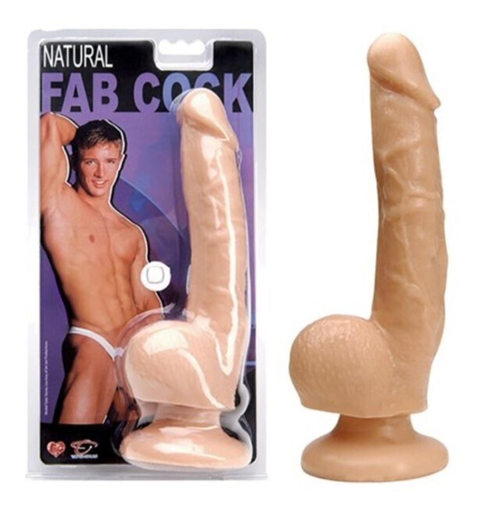 Гибкий реалистичный фаллос на присоске Natural Fab Cock (Цвет: телесный)