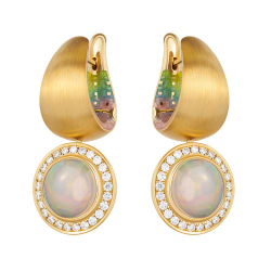 Серьги с Опалом и Бриллиантами, Эмаль, E0178-302/1