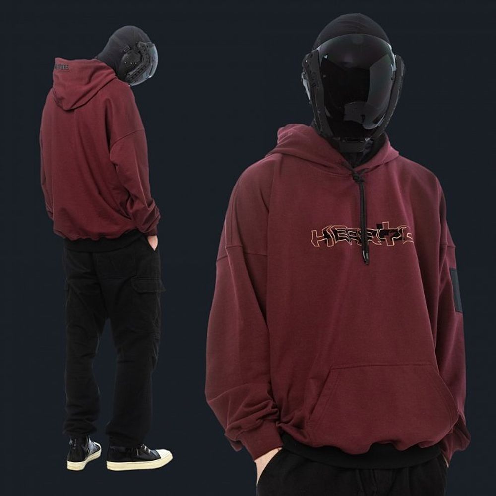 Худи Heartz  «Wave Logo» Black Series ED2 Dark Ruby Бордовый