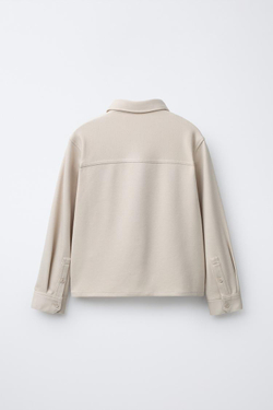 ZARA РУБАШКА С КАРМАНОМ, ЭКРЮ