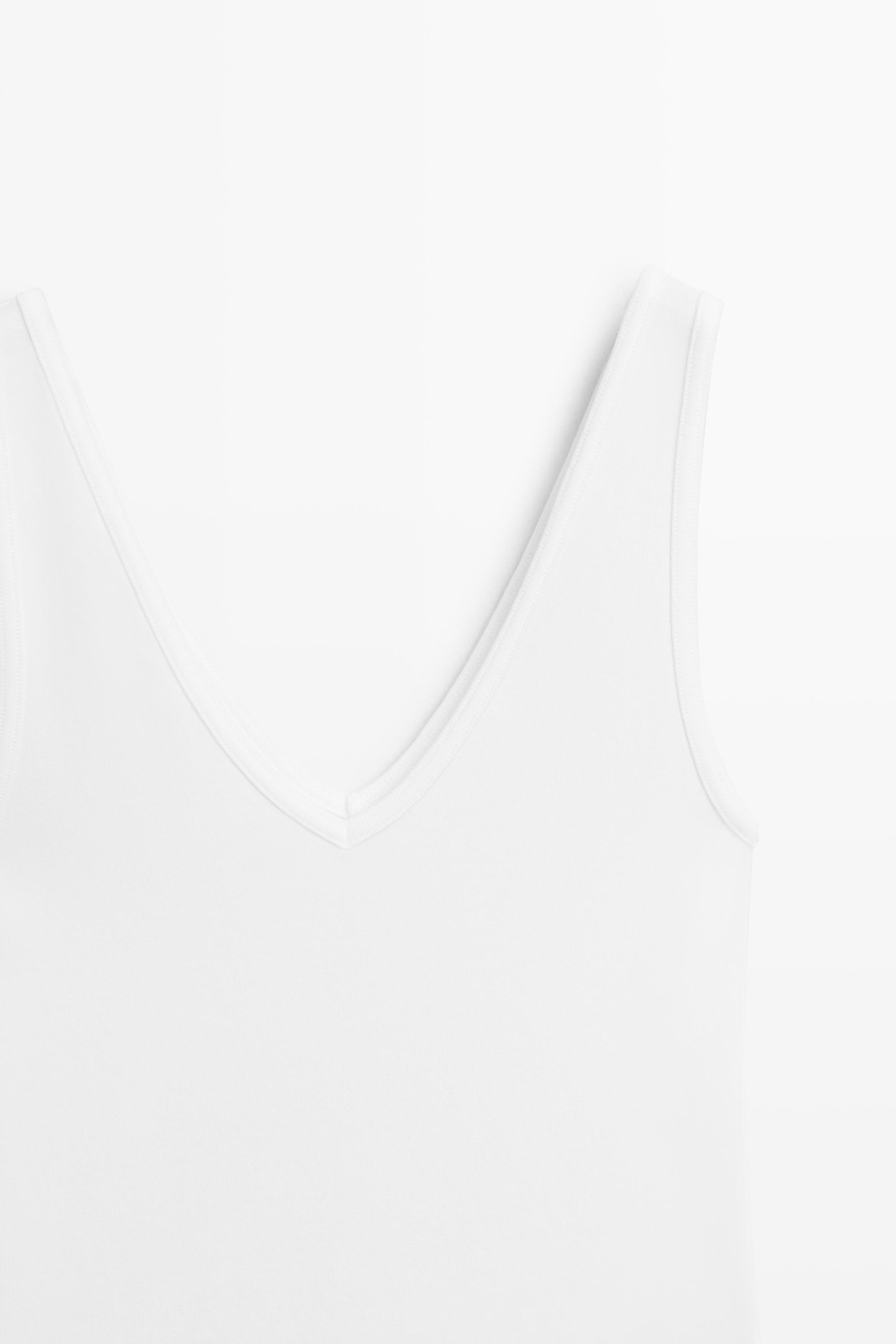 Massimo Dutti Топ из смесового хлопка на бретелях, белый