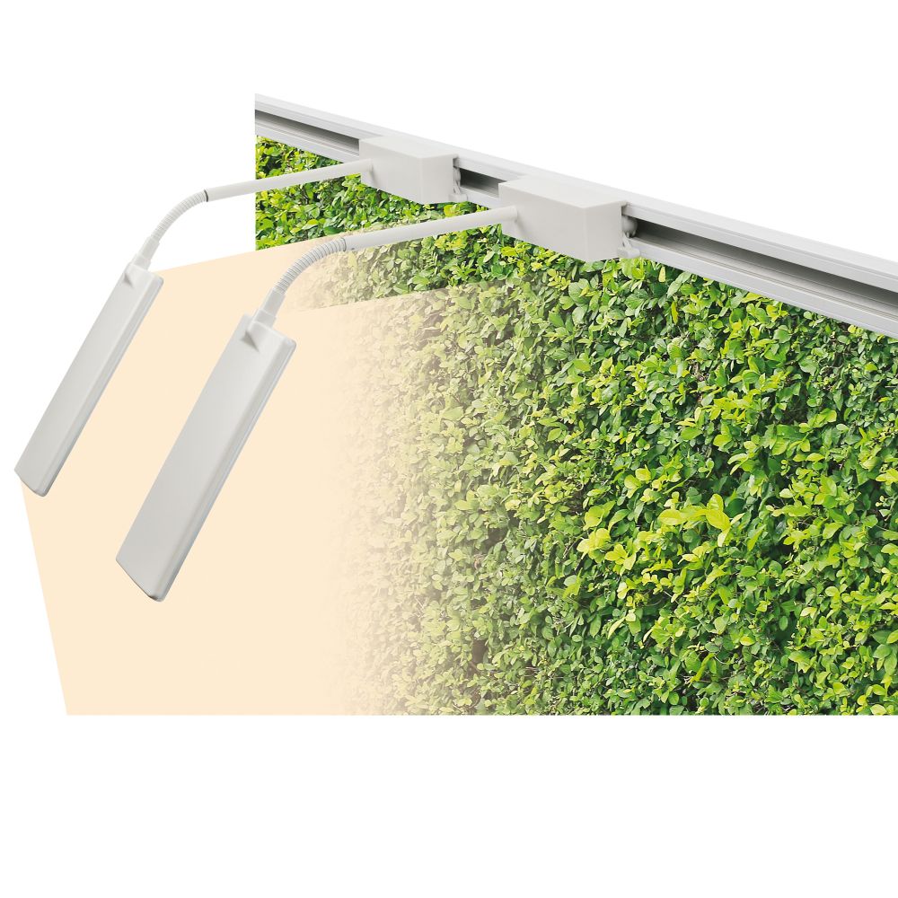 ULB-P37-12W-SPFR-K WHITE 3М SET42 Светильник-прожектор светодиодный трековый. в составе набора из 4штук. с шинопроводом 2штx50см. Сетевой шнур 3м. Спектр для фотосинтеза. Корпус белый. ТМ Uniel