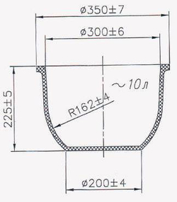 Бак фарфоровый №2, 10 л (350 мм х 225 мм), ГОСТ 9147-80