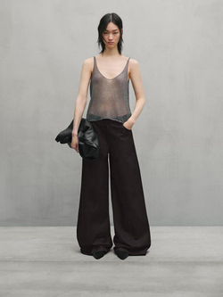 Massimo Dutti Топ с V-образным вырезом, серый