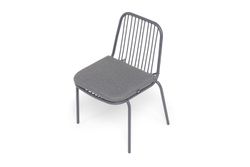 "Кастелло" стул плетеный из роупа, каркас из стали темно-серый (RAL7024) муар, ткань темно-серая 027