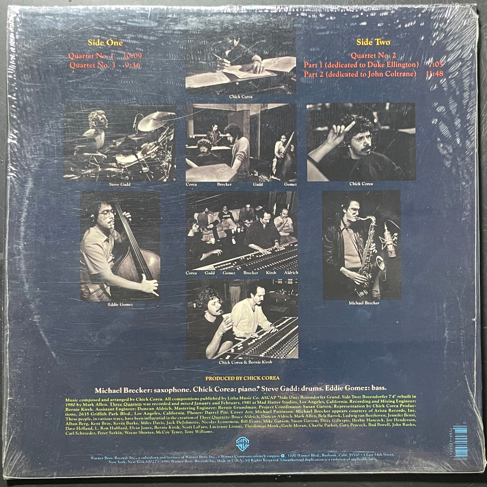 Chick Corea ‎– Three Quartets (США 1981г.)