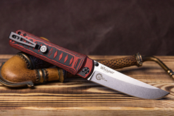 Складной нож Whisper D2 StoneWash Red, на подшипнике