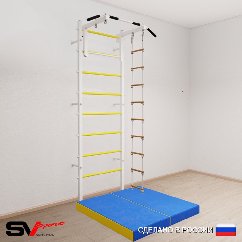 Шведская стенка Sv Sport 5114 (Турник стандарт/Лестница/Мат 1м)