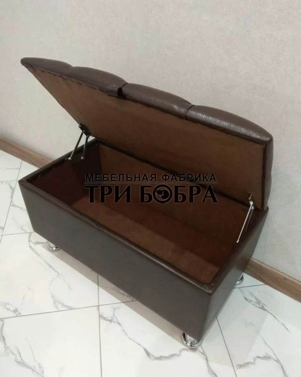 Банкетка ЭКОКОЖА шоколад с нишей для хранения